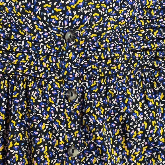 Maeve by Anthropologie Berwick Top Black Print Button Down Size S 3/4 Sleeves - Picture 5 of 14